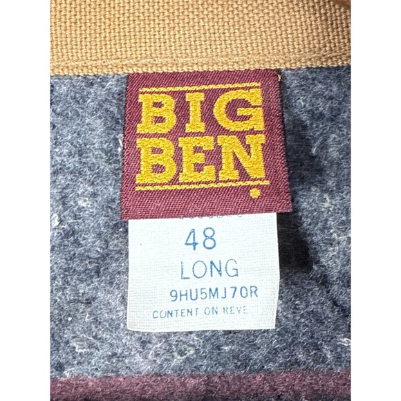 Vintage Wrangler Big Ben Mens 48 Long Barn Chore Work Coat Jacket Blanket Lined - Picture 5 of 10